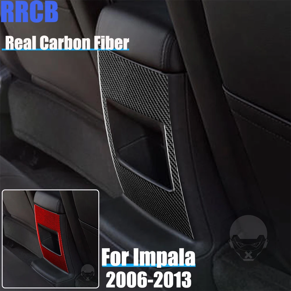 

Настоящее углеродное волокно, автомобильные аксессуары, задняя центральная декоративная накладка для хранения, мягкая наклейка на чехол для Chevrolet Impala 2006-2013