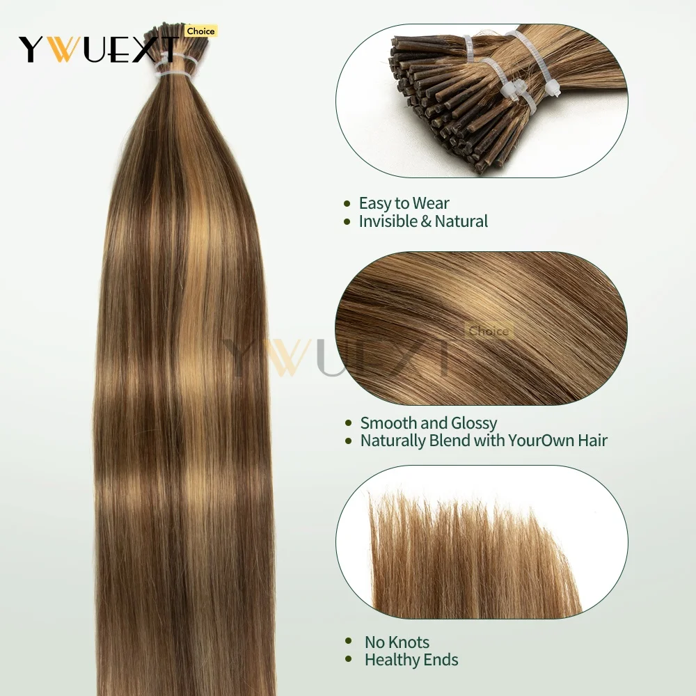30G-50G I Tip Human Hair Extensions 12inch-20inch 50pcs/pack Straight I Tip Keratin Hair Extensions Salon Quality for Women