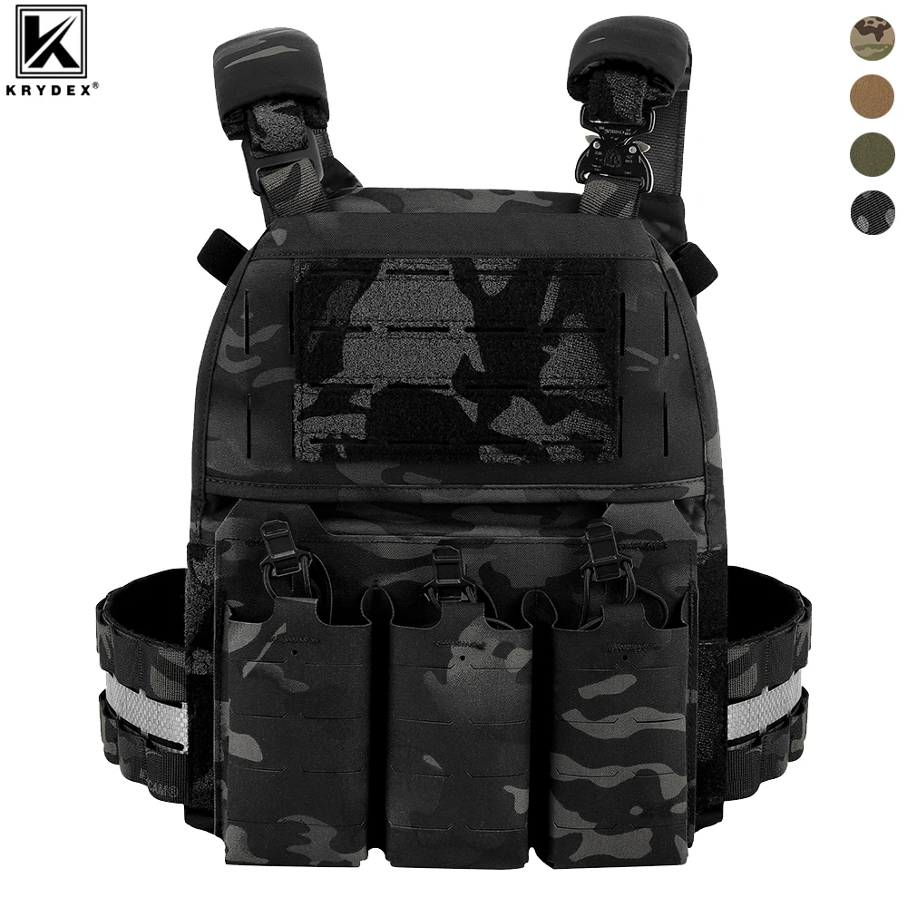 

KRYDEX FCPC V5 Tactical Vest Hunting Plate Carrier with Quick Release Cummerbund Shoulder Strap KTAR Front Flap Triple Mag Pouch