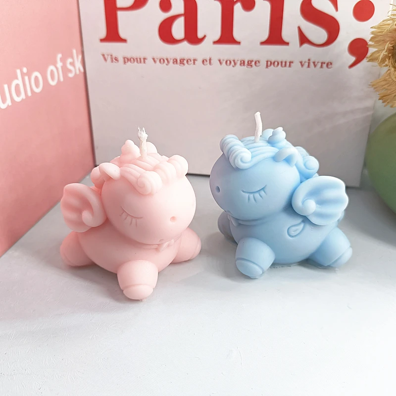 Cute Animal Unicorn Silicone Molds For Candles Resin Epoxy Mould Handmade Tools for Birthday Cake Decoration Biscuits Gifts