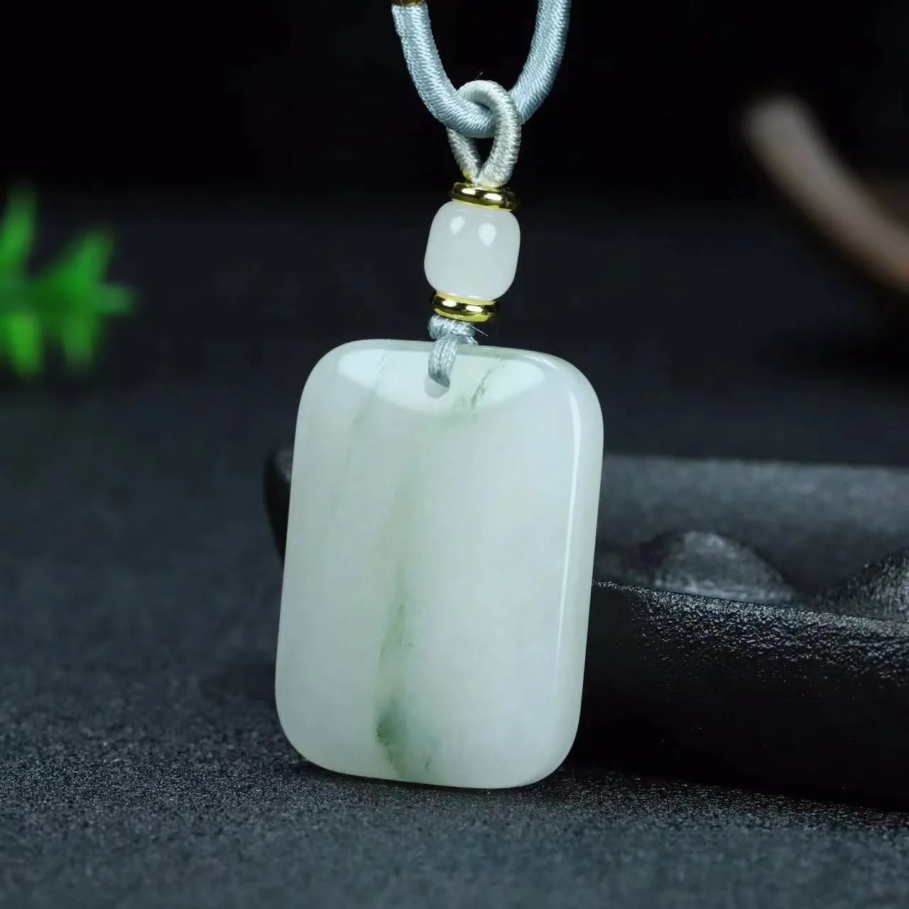 Natural Tianshan Jade Peace Without Incident Plaque Fashion Peace Plaque Men and Women Models Lucky Amulet