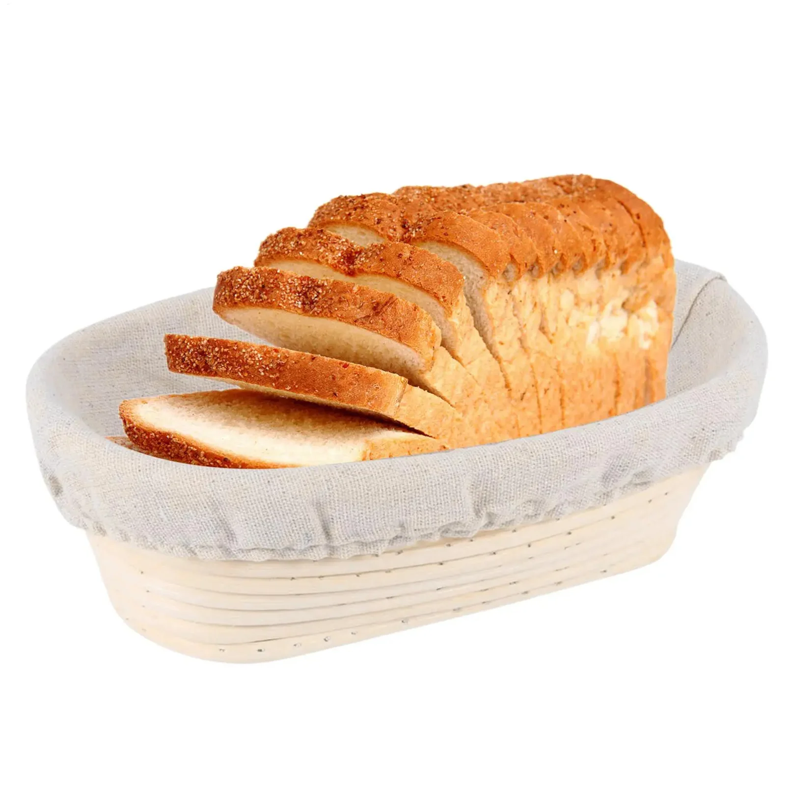 

Dough Baking Bowl Oval Bread Proofing Bread Proofing Basket Handmade Rattan Basket And Liners For Home Kitchen Baking