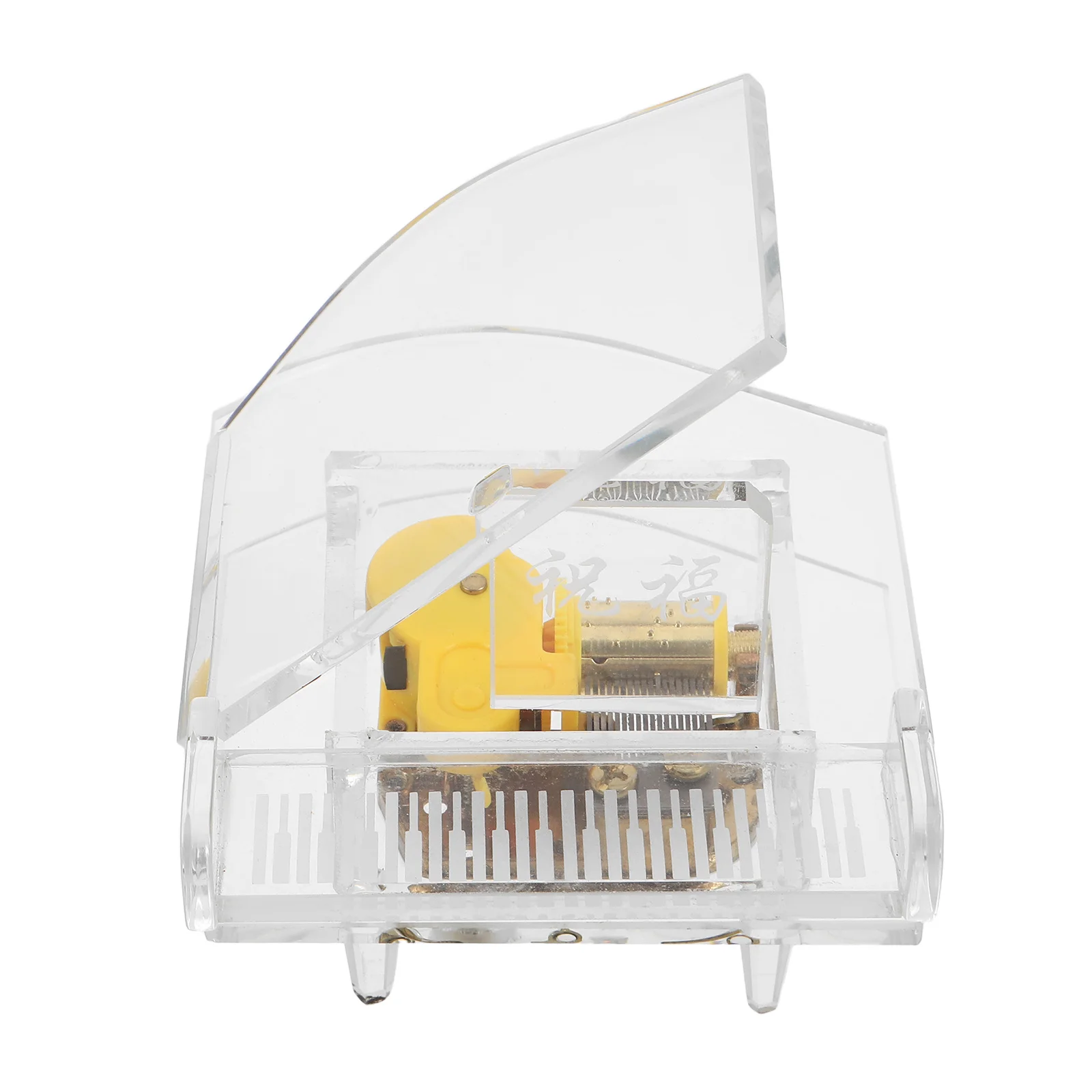 

Glass Piano Music Box Transparent Miniature Desktop Decor Retro Instrument Romantic Melody Box Home Table Ornament