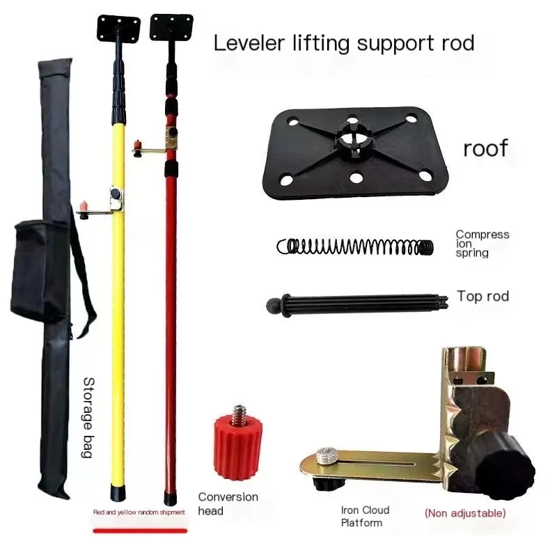 Imagem -06 - Liga de Alumínio Ajustável Titular Nível Laser Linha Leveler Telescópico Pólo Levante Estender Suporte Suporte Stand 14 58 34m
