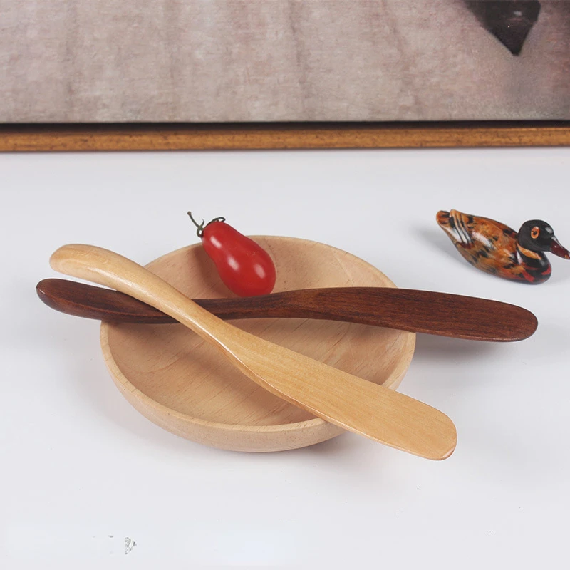 Wood Jam Knife Butter Knife Natural Dessert Bread Knife Cake Knife Smooth Wooden Tableware Japanese-style  Portable Kitchen Tool