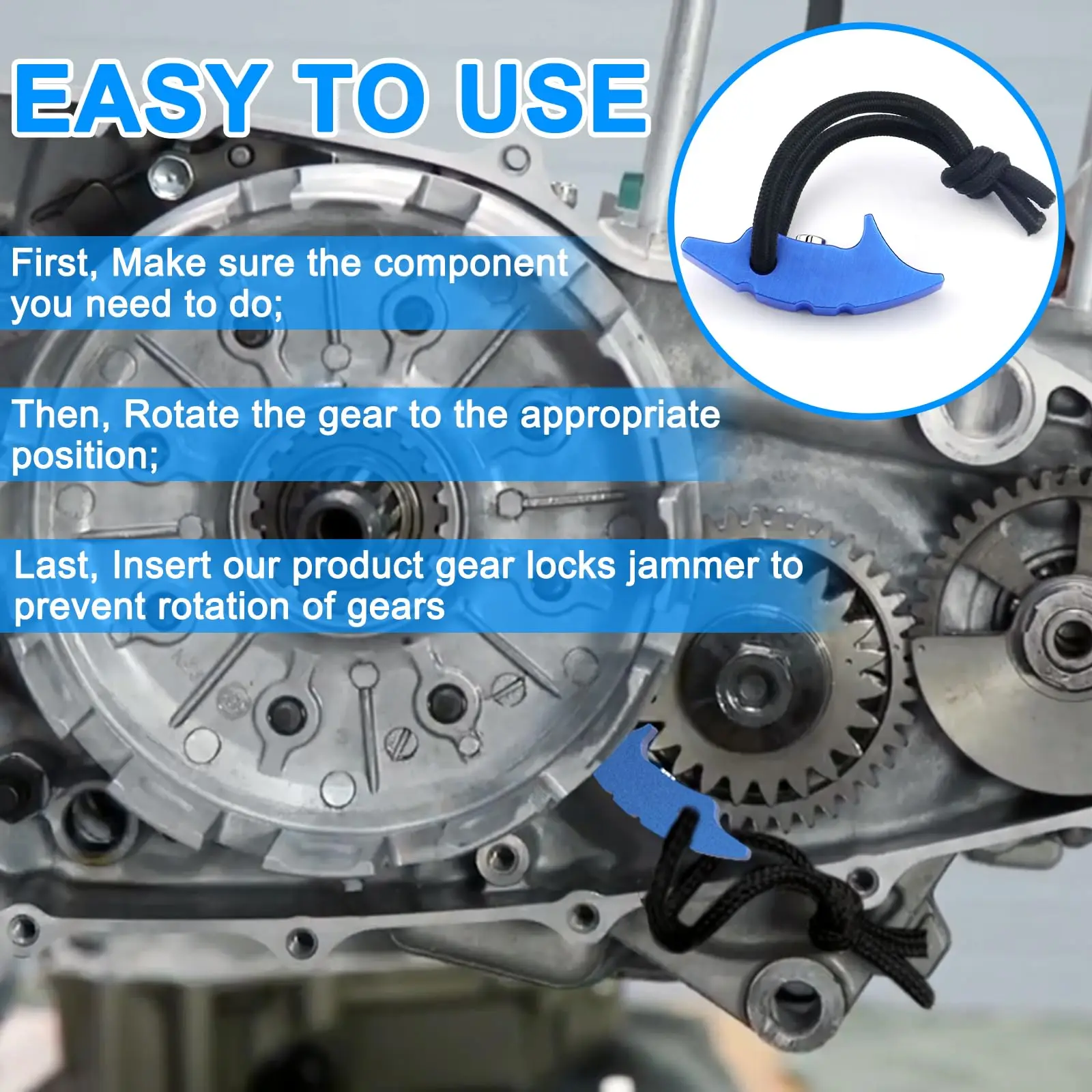 

Gear Locks Gear Jammer Tool 4.9inch Compatible with Most ATVs and Motorcycles, Many Transmissions and CVT Systems