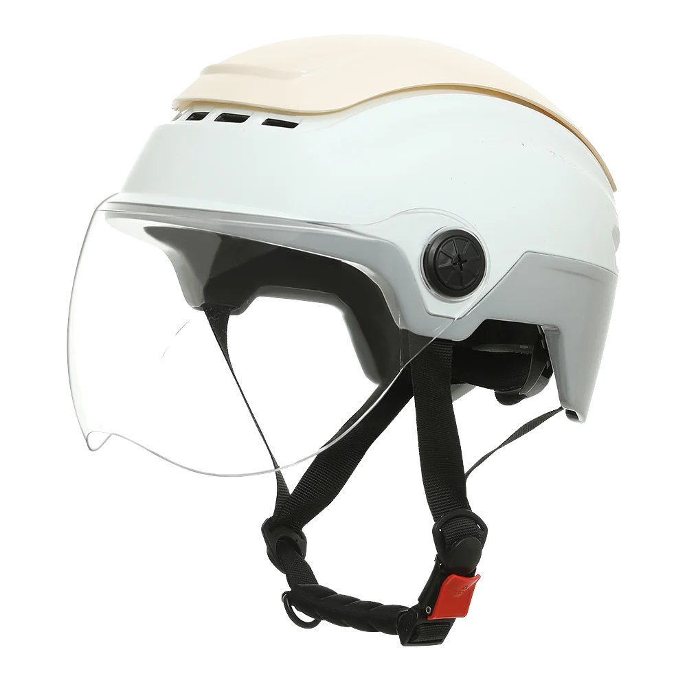 BLD Half Helmet System Adjustable Fit Helmet UV Resistant Visor Adult Helmet for Motorcycle Scooter Moped Racing Street Bike DOT