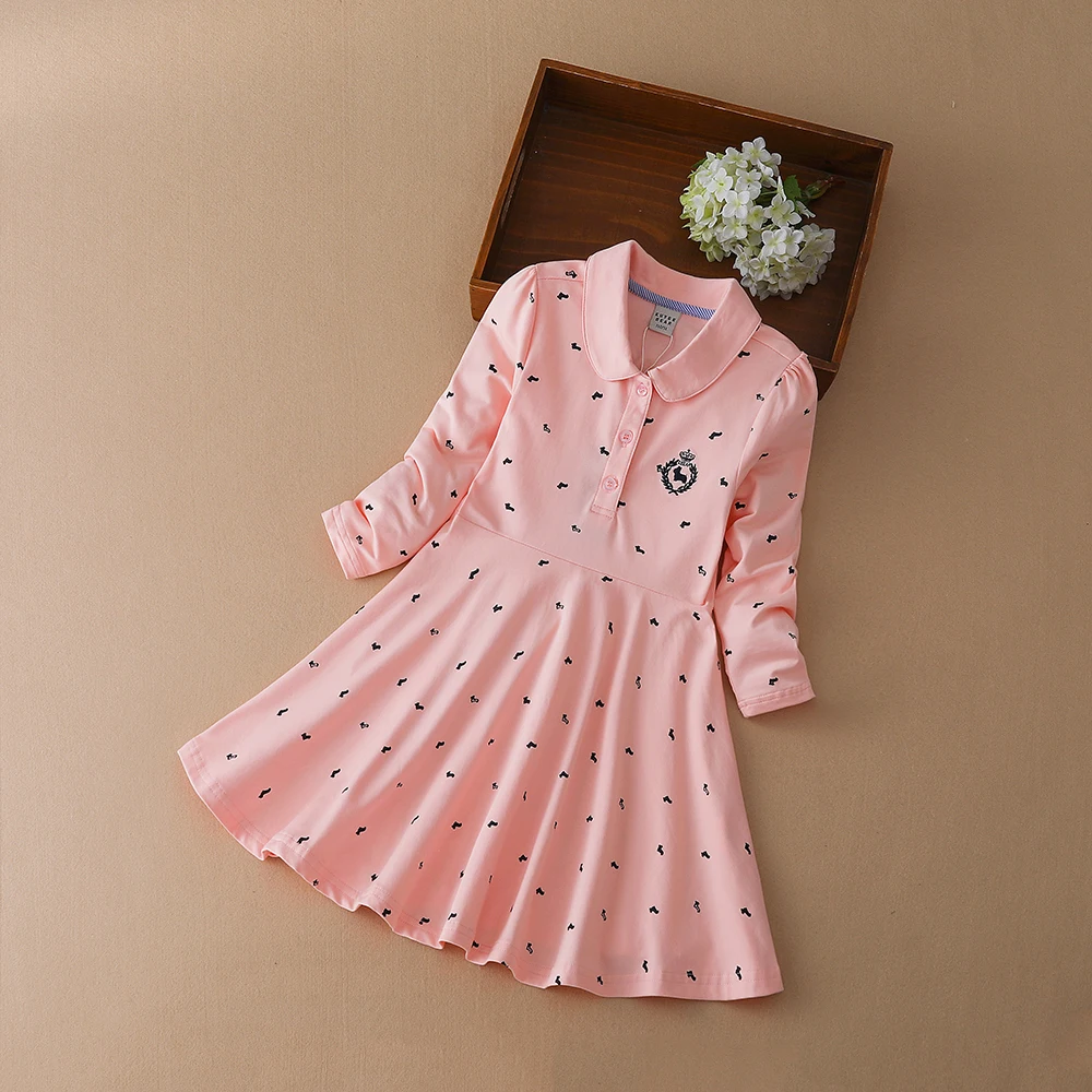 Kids Dress for Girls Spring Autumn Princess Costume 2024 New Long Sleeve Cotton Dress Little Girls Casual Wear Children Clothes