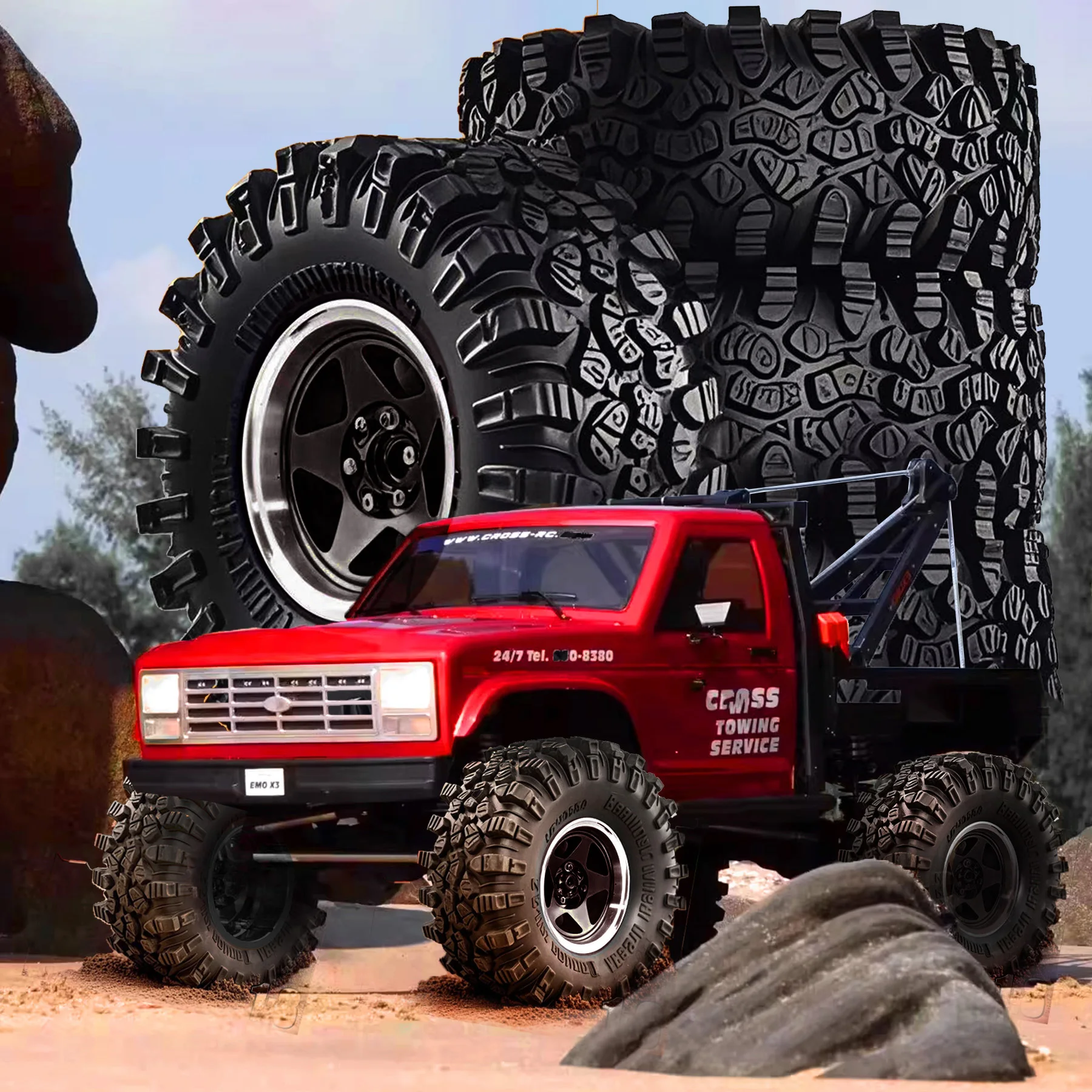 2.2 インチ RC クローラータイヤとビードロックホイールリム外径 5.35 インチ 1/10 1/8 クローラーカー Traxxas TRX4 Axial SCX10 II RC4WD CC01 Gen8 用 ﻿