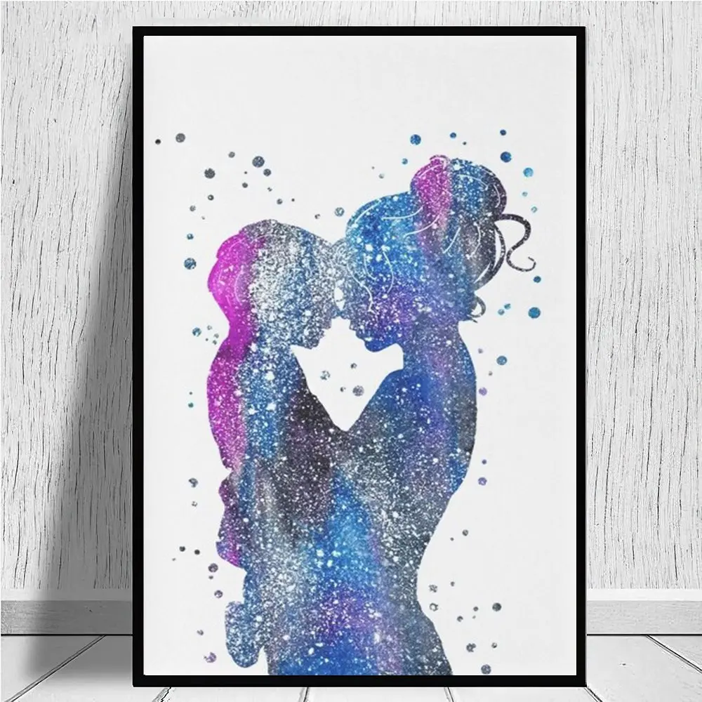 Mother and son canvas prints Modern Scenery Nordic Canvas Painting Print Wall Art Home Decor Poster Art Painting for Bedroom