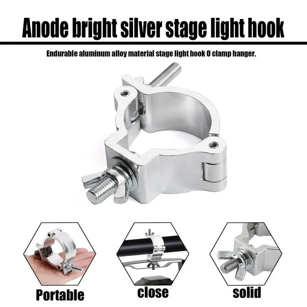 1 Stück Aluminiumlegierung Bühnenlicht-Traversenklemme Schnellverschluss 18-21mm 38-52mm DJ-Lichtklemmen Clip-Halterung Silber Lampenhaken – Detail 7