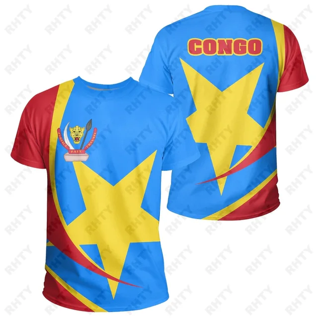 Republic Of Congo Youth T Shirt Congo Brazzaville Kids Child Football Jersey Personalized Name Number Logo On Casual Clothes 6XL