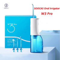 SOOCAS W3 Pro Water Flosser Teeth 4 Type Nozzle Cleaner Oral Irrigator Type-c Rechargeable Cleaner 7-modes Water Tank Removeable