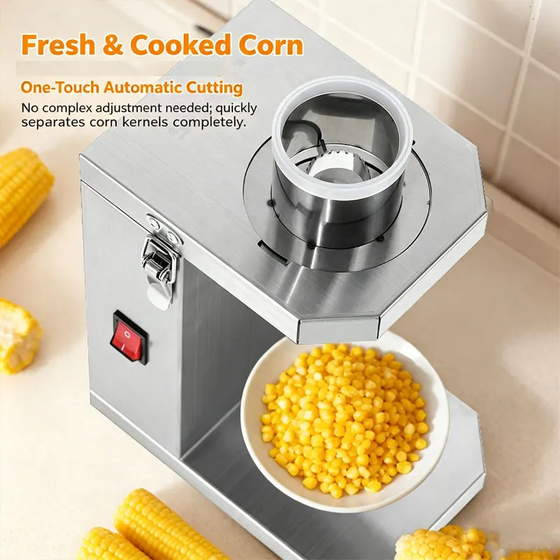 Small Commercial Electric Corn Sheller Machine Automatic Fresh Corn Peeler Kitchen Food Prep Equipment