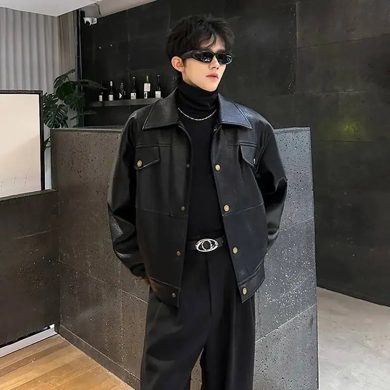 LUZHEN Quality Trendy Brushed Fleece Liner High 2026 Winter New Warm Leather Jacket Men's Fashion Pockets Decorate Coat JY8090