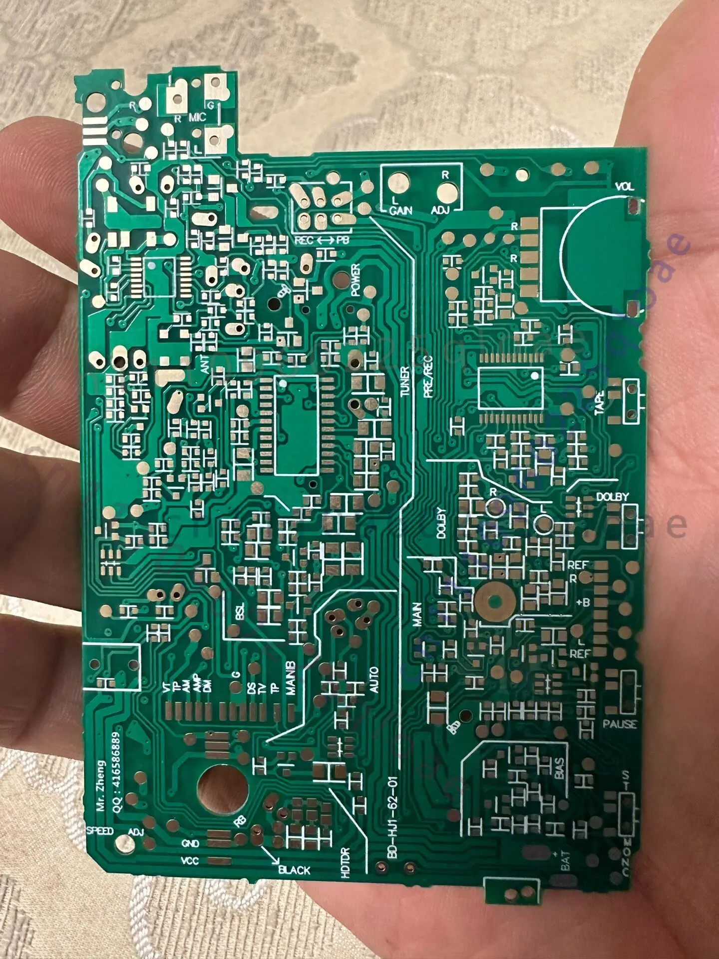 1PCS Nueva Placa Base Dorada de Inmersión para Aiwa HS-J50 J501 MKII J480 Walkman, Número de Versión: 80-HJ4-602-01