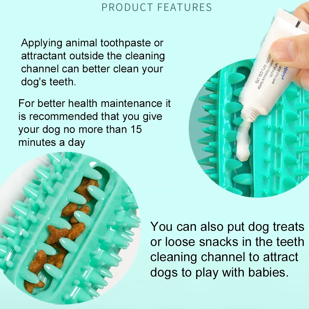 New Dog Chew Toys Squeaky Teeth Chew Stick Toothbrush Cleaning Toys  Durable Rubber Interactivee Dog Toys for Aggressive Chewers