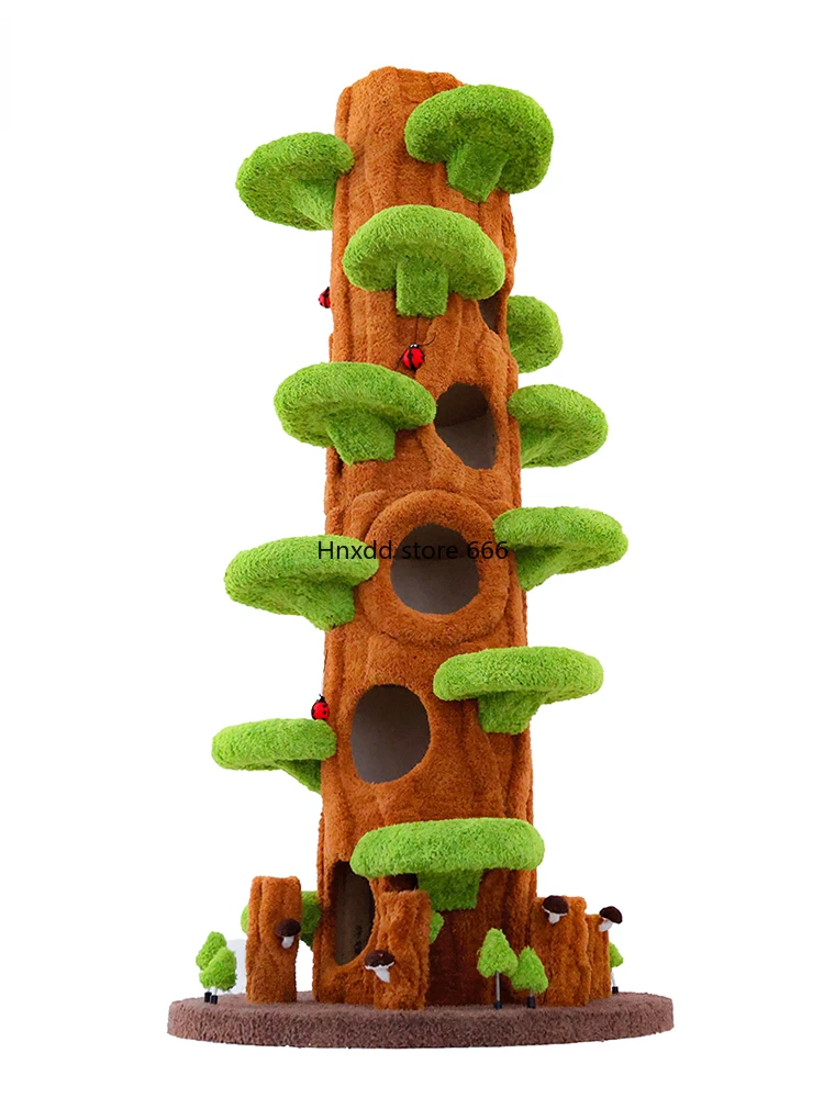 Solid wood cat shelf villa cat nest does not occupy tree holes