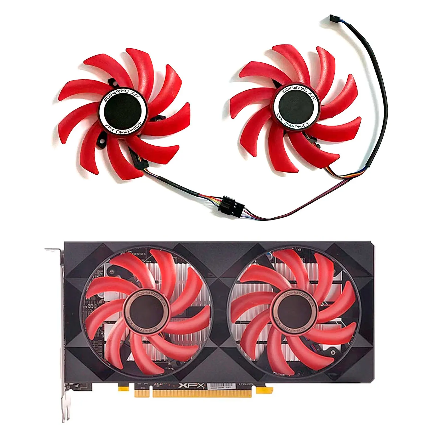 Suitable for HIS XFX RX 570 RS R9 285 390X RX580 graphics card 85MM FDC10H12S9-C FY09010H12LPB 4PIN GPU replacement fan