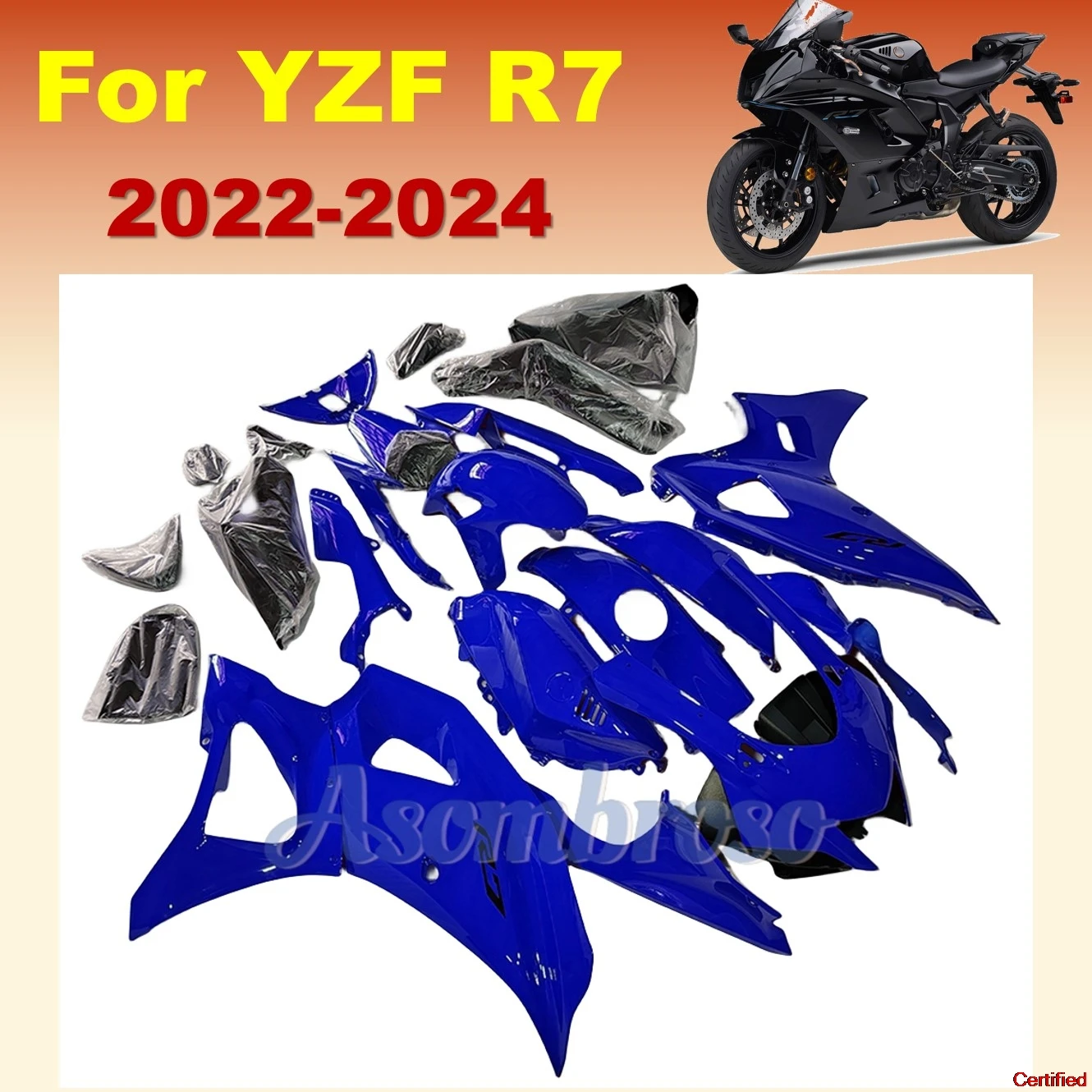 New Styl Fairing Kit fit For Yamaha YZF R7 2022-2025 yzf-r7 22 23 24 High Quality All Blue Bodywork set