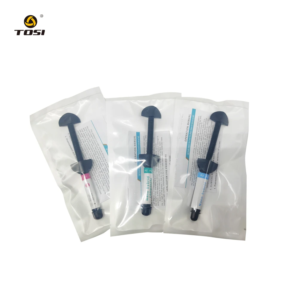 Dental Composite Füll instrumente Dental Universal Härtung Light Nano Hybrid Composite Gel Bonding General Composite Kits