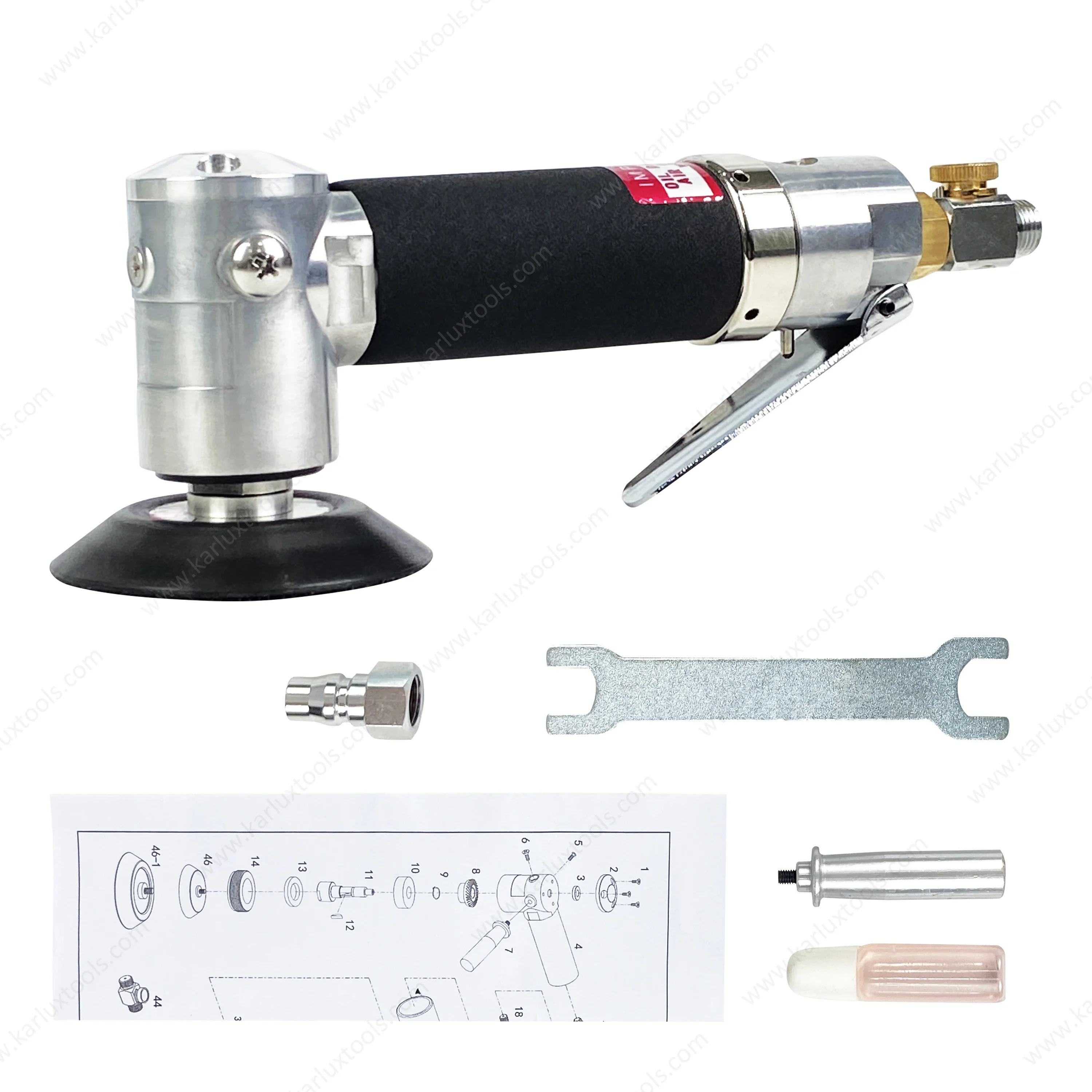 자동차 부품 연마용 공압 연마 도구, 탄소 섬유 연마용 에어 폴리셔, 3 인치 5000RPM 미니 앵글 폴리셔, 3C Po