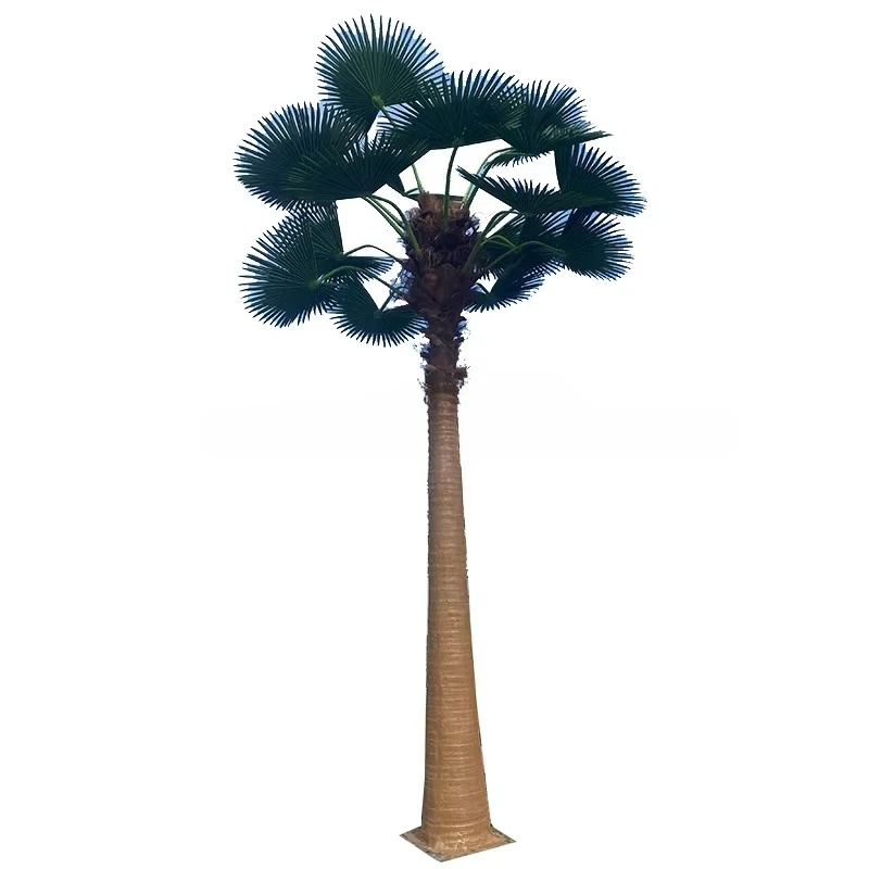 #￥Large Outdoor Fiberglass Eco-Friendly High Simulation Artificial Palm Tree Customized Size Fake Tree Trunks Christmas New Year