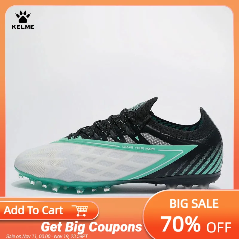 

KELME Men MG Training Soccer Shoes Glimpse Series Professional Football Boots Cushioning Sports Training Football Shoes