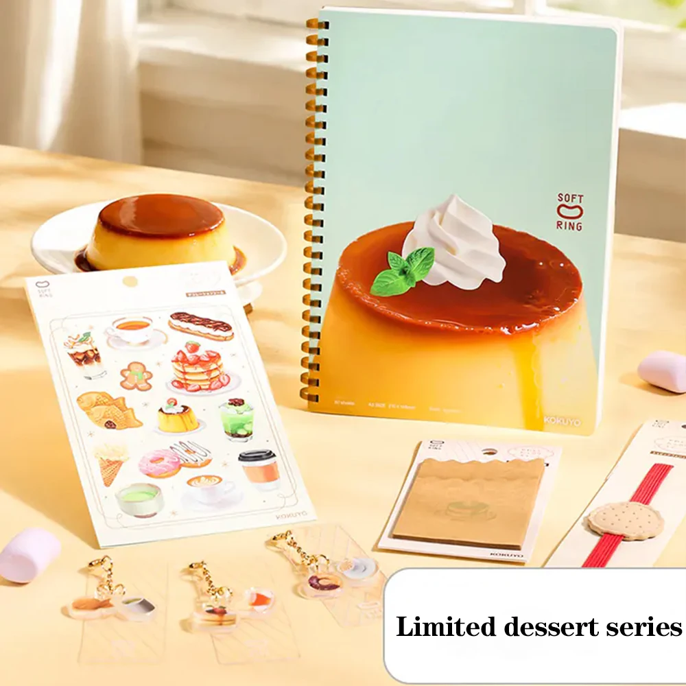 KOKUYO Dessert Series Soft Ring Notebook A5 80 Sheets 5mm Grid Square Ruled Student Study Note Pad Japanese Stationery Cute