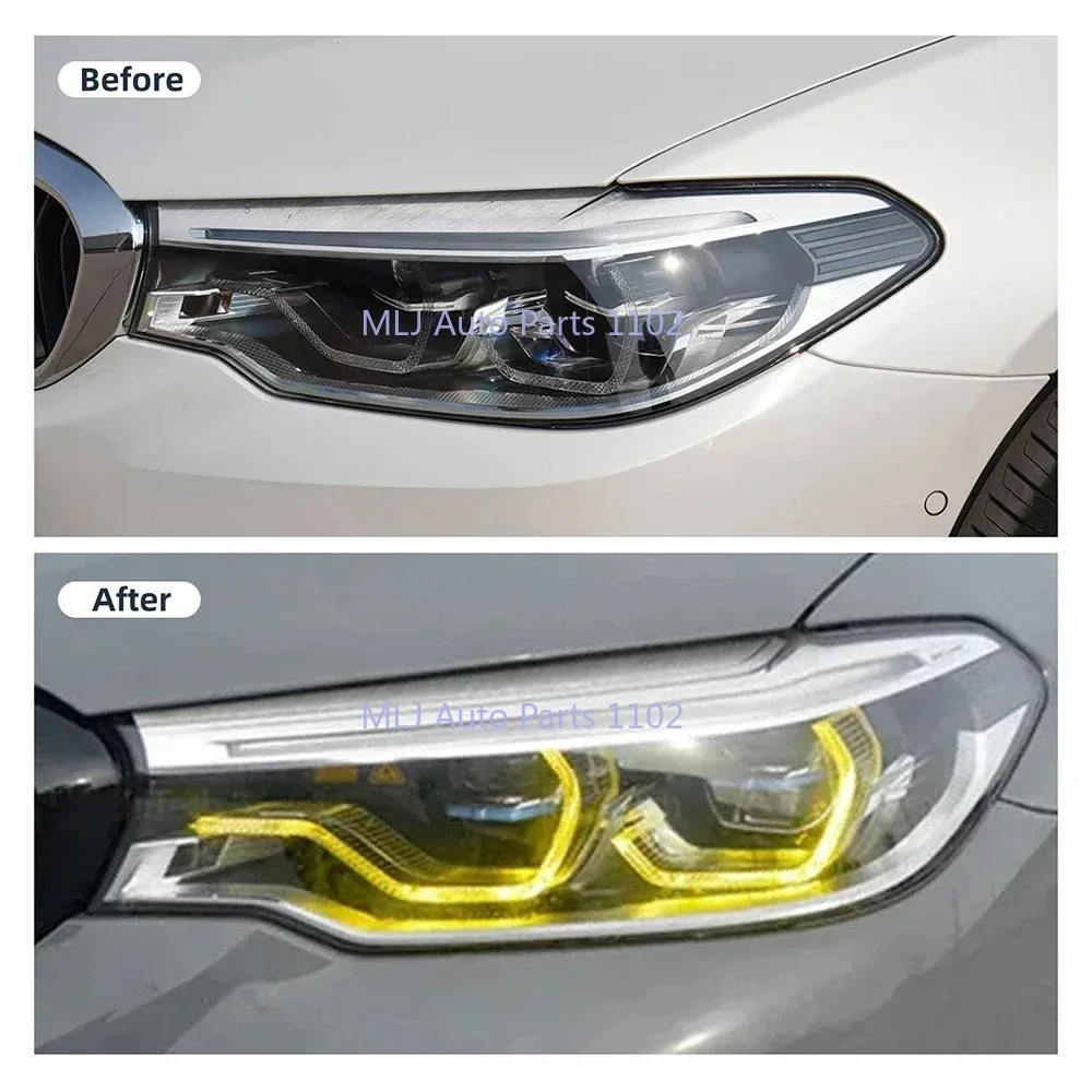 

For BMW Old 5 Series G30 G38 2018-2020 Low Configurati LED DRL Boards Adaptive Headlight Daytime Running Light Lemon Yellow