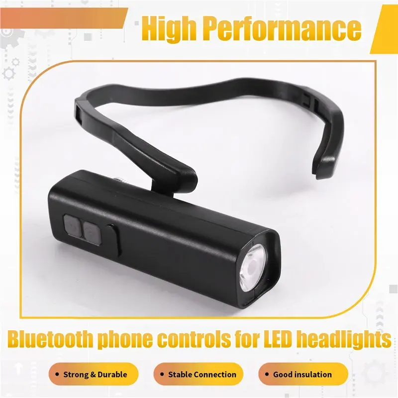 ABKW-LED Head Lamp For Camping Running Ear-Hanging Design Bluetooth Phone Control With 3 Lighting Modes, Hands-Free Operation