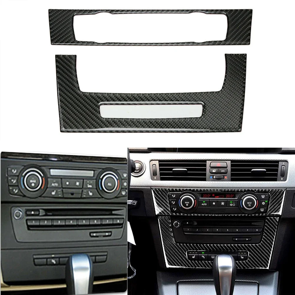 

1x Carbon Fiber Air Condition AC A/c CD Panel Trim For BMW 3 Series E90 E92 E93 2005-2012 Car Accessories