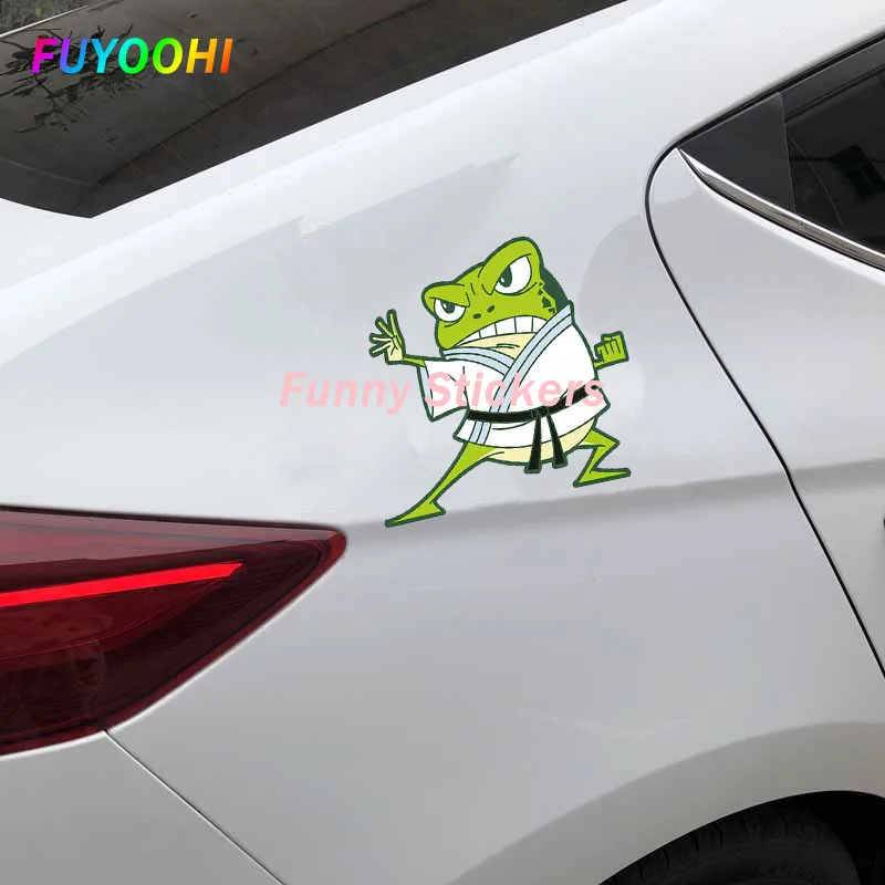 FUYOOHI Exterior/Protection Fashion Stickers  Creativity Cartoon Car Sticker Martial Arts Frog Automobiles PVC Waterproof Decal