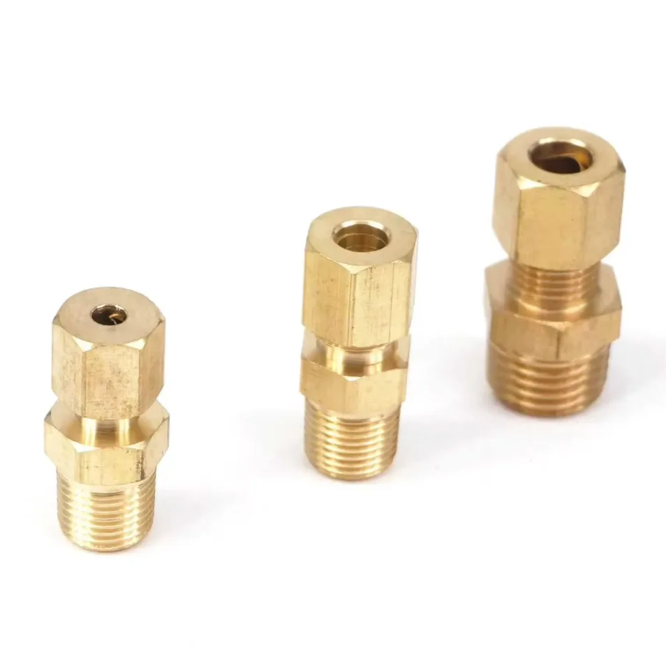 1/8" 1/4" 3/8" 1/2" NPT Außengewinde x Passend für Rohraußendurchmesser 1/8" 3/16" 1/4" 3/8" Kompressionsverschraubung Messingrohrverschraubungsanschlüsse 229 PSI – Detail 2