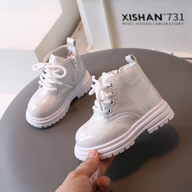 Children Leather Boots Anti Slip Soft Sole Ankle Boot Winter Shoe for Girl Kids Shoe for Girl Toddler Boots Baby Girl Shoe Bota