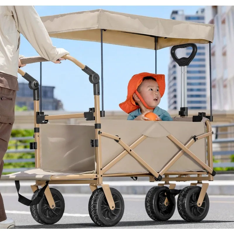 Outdoor camper, folding trolley, can lie down and push out, large station wagon with awning