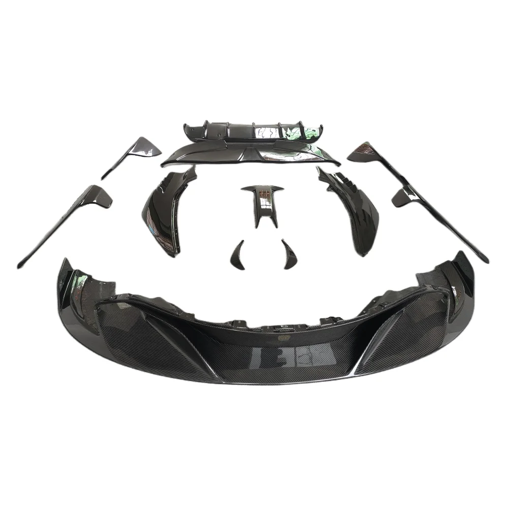 R-style Dry Carbon Fiber Front Lip Rear Diffuser Spoiler Side Skirts Mudguard Roof Vents Body Kit for McLaren 720s Body Kit