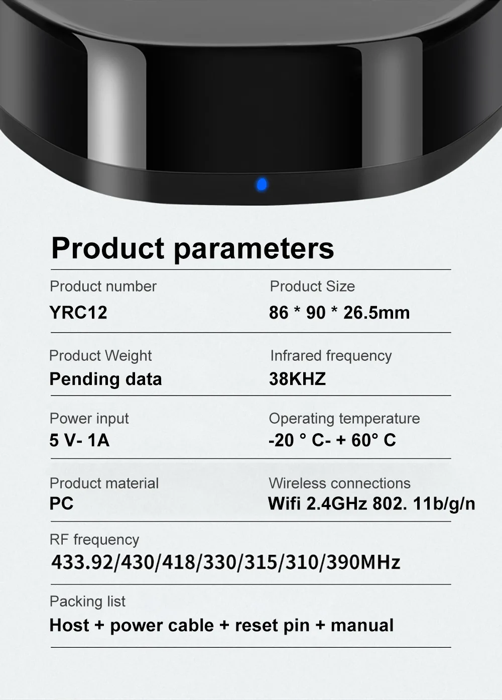 Tuya Wifi Ir Rf telecomando IR Controller Hub supporto Alexa Google Home frequenza RF 433.92/430/330/350/315/310/390 Mhz