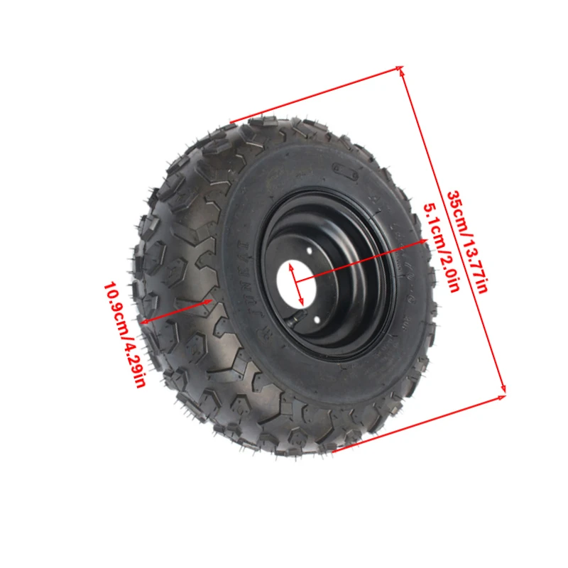 Premium 6-inch ATV wheels paired with 145/70-6 tires for karting and beach bike applications