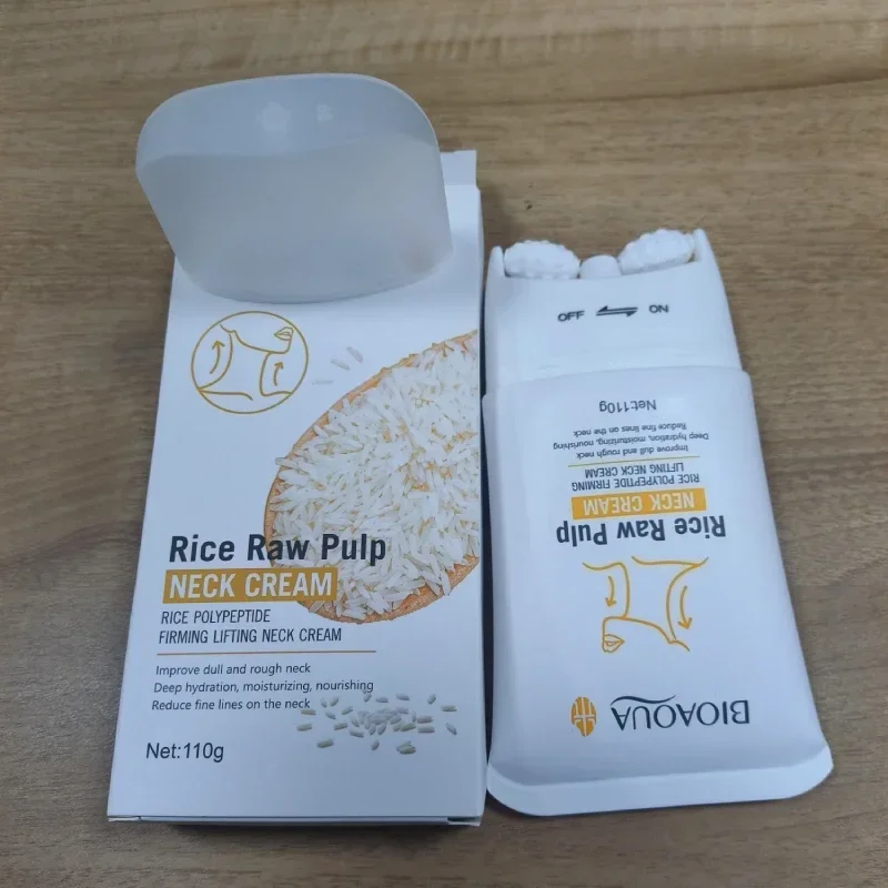 Rice Raw Pulp Neck Cream,Rice Polypeptide Firming Lifting Moisturizing Nourishing Skincare, Improve Dull,Rough And Fine Lines