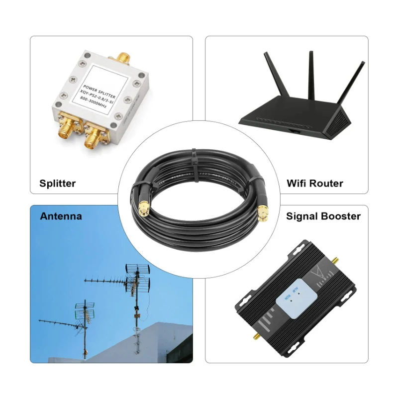 SMA Male to Female RG58 Coax Coaxial Cable Extension 3G 4G LTE WiFi Antenna Wireless LAN Low Loss Two-Way Radio Cables Assembly