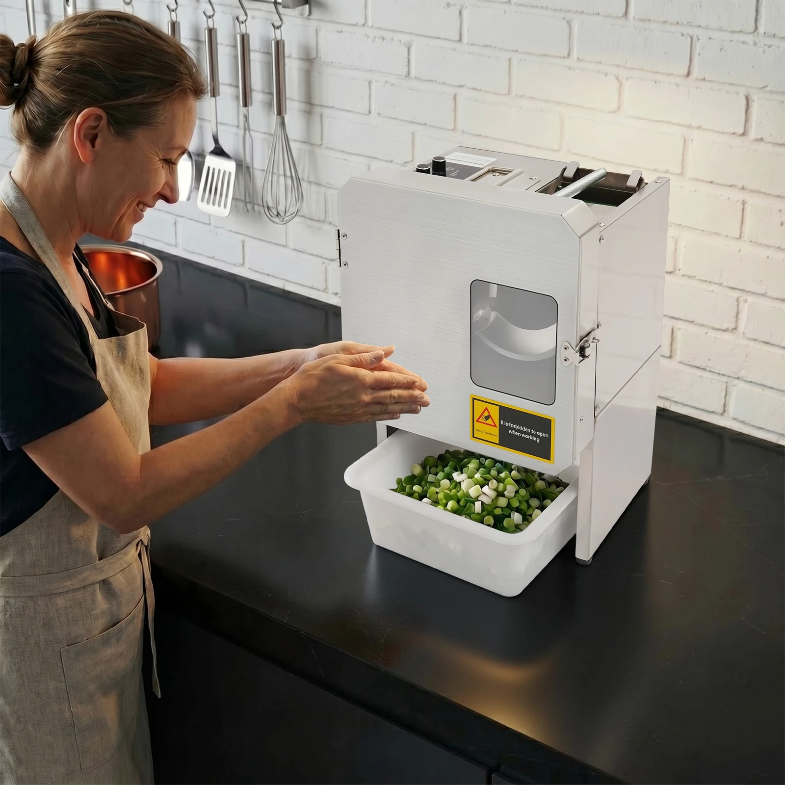 200W Silver Commecial Spring Onion Shredder, Electric Vegetable Shredder, Spring Onion Shredder