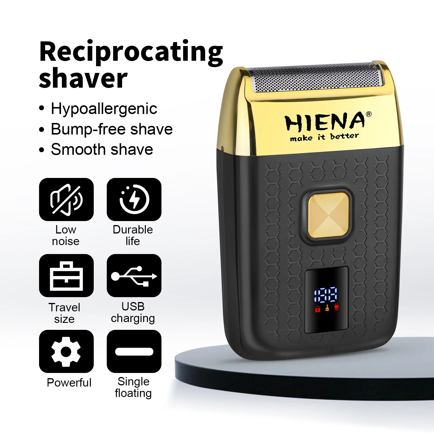 Hair clipper 3piece set of gold professional hair clipper usb charging fast cutting machine cordless hair trimmer for men's gift