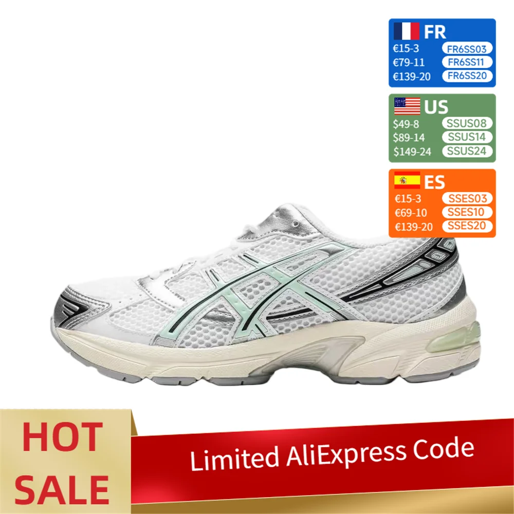 ASICS Gel-1130 Women's Low-Top Casual Running Shoes – Comfortable, Non-Slip, Versatile & Durable, White/Green 1202A164-120