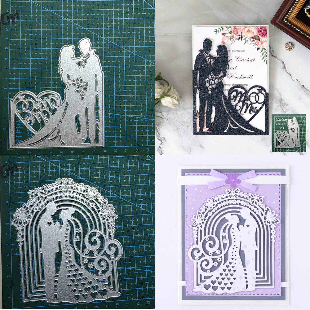 Wedding Couple Greeting Card Metal stencil mold Cutting Dies scrapbooking die cuts Album Paper Card Craft Embossing