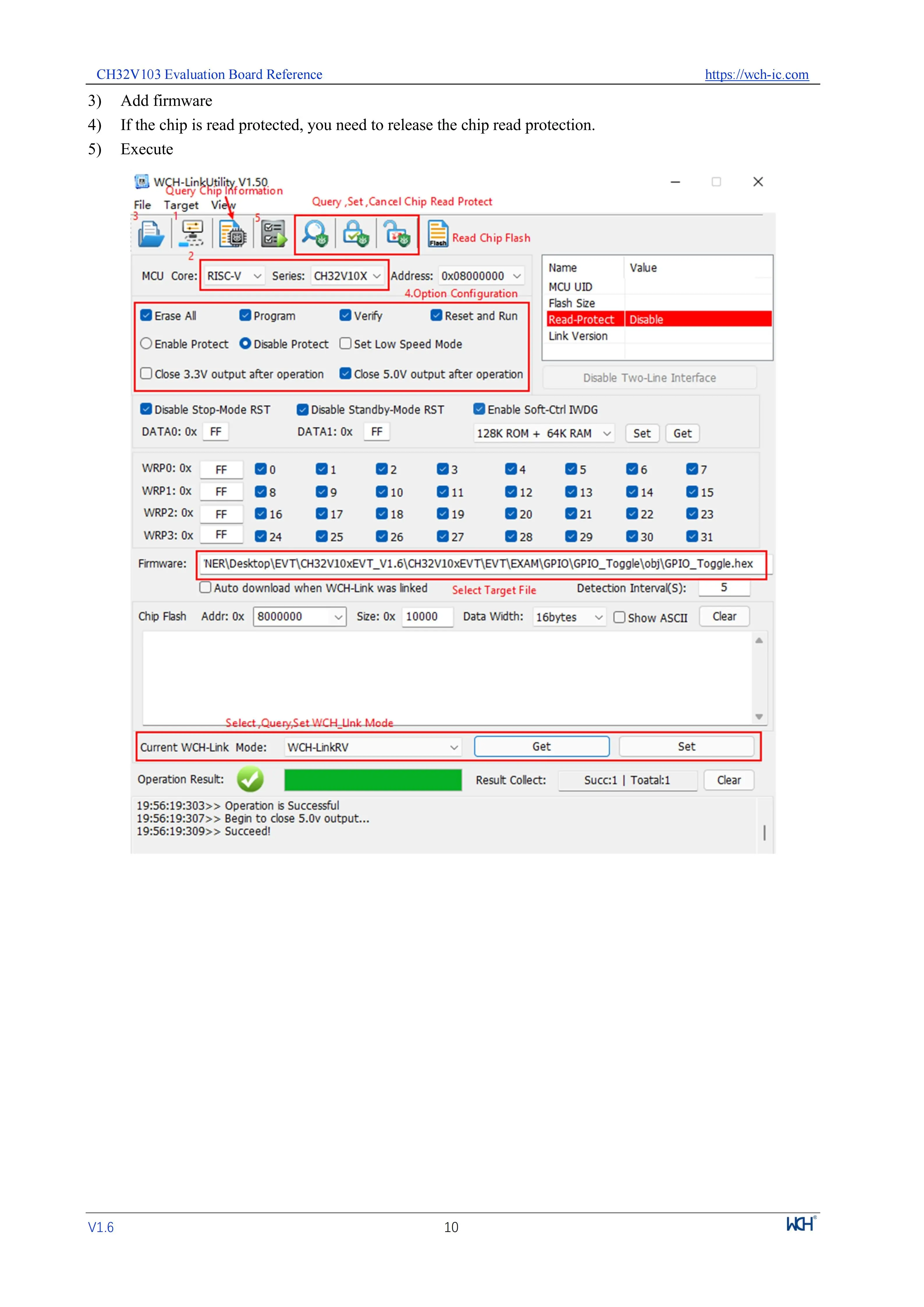 WCH CH32V103 Entwicklungsboard mit integriertem Link-Debugger CH32V103R8T6 Evaluierungsboard – Detail 11