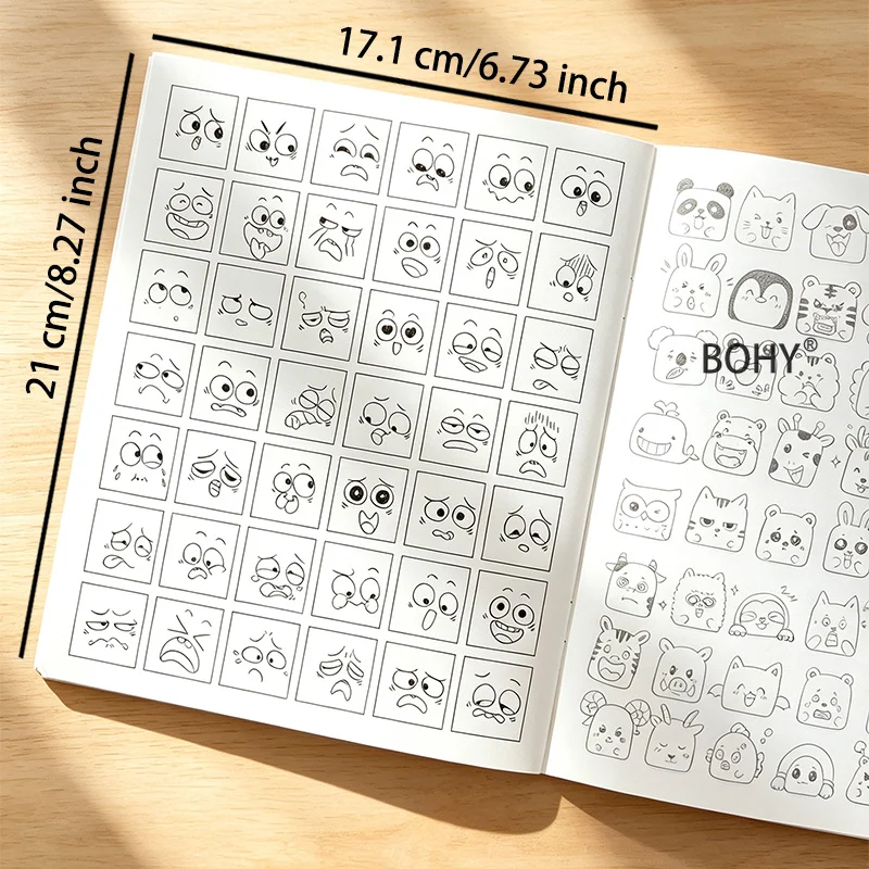 1 Multi-functional Emoticon Picture Book Include Rich Emoticons/fun Animals and Other Themed Creative Graffiti Patterns 32 Pages