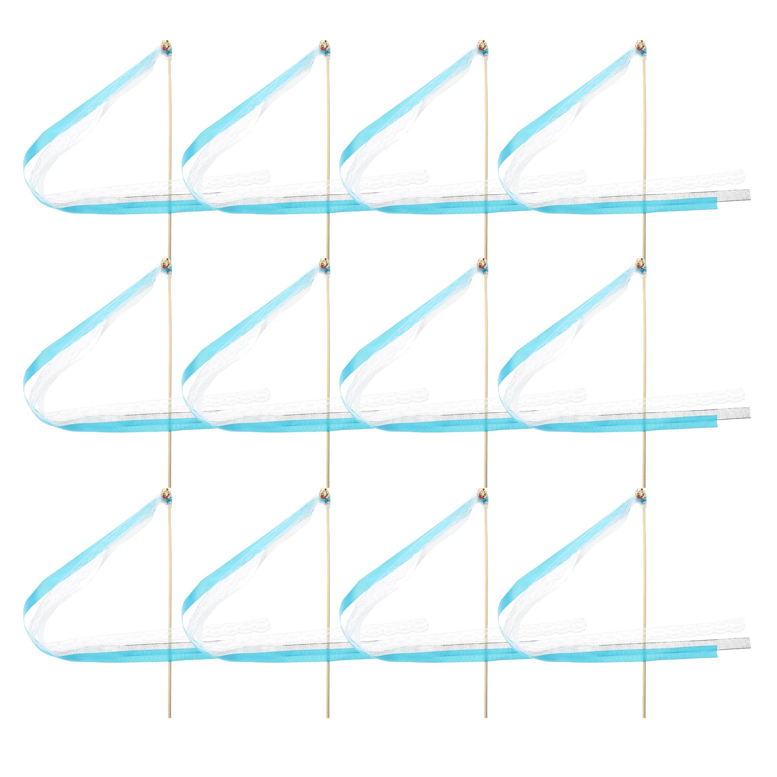 

20pcs Ribbon Fairy Wands Sticks For Birthday Party Wedding Dance Streamers Decorative Props Party Supply Handheld Ornaments