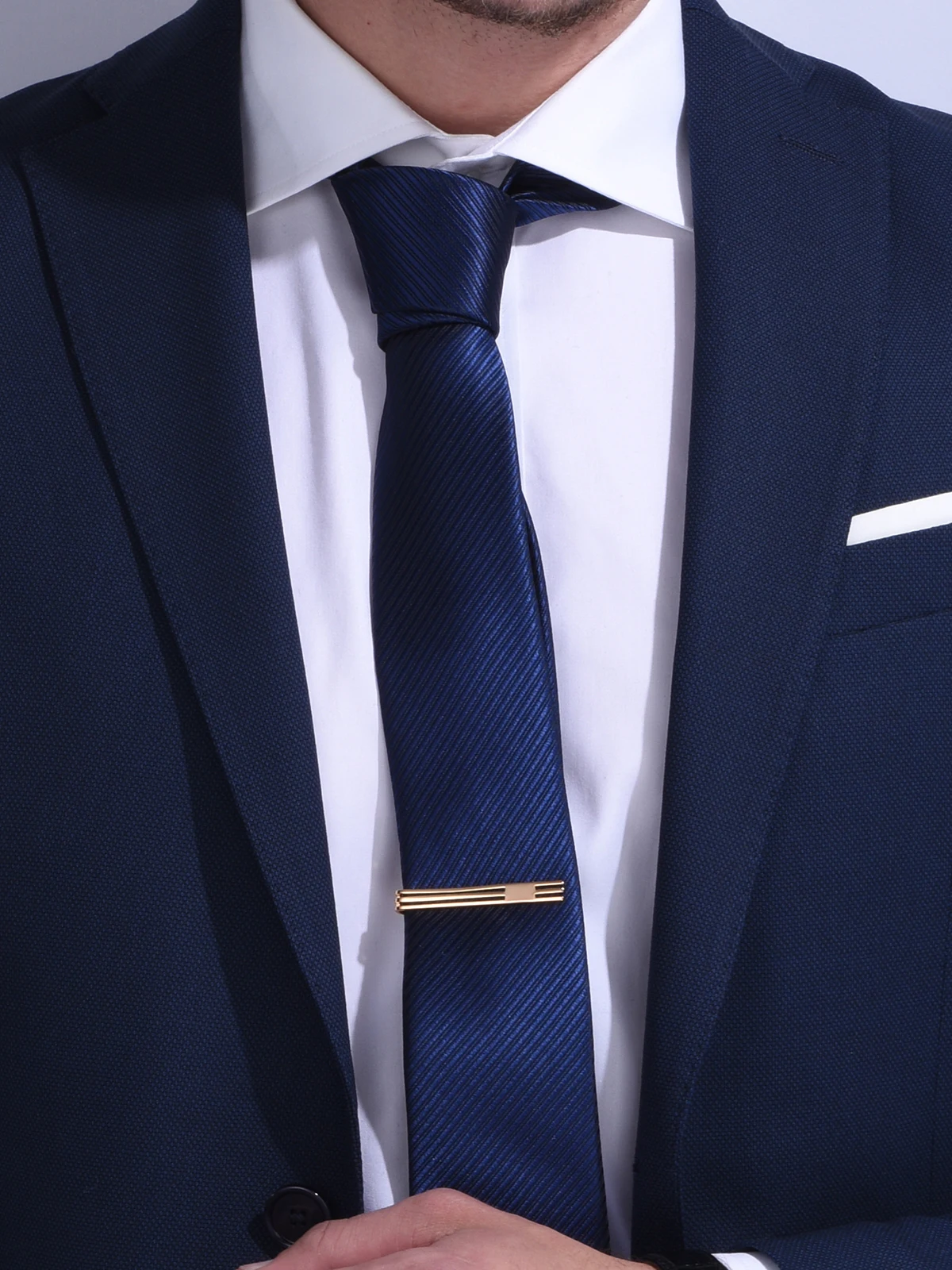 U7 4pcs/set Tie Clips for Men Simple Style Business Man Mix or Same Metal Color Set Necktie Clip Clasp Jewelry Set Gift for Him