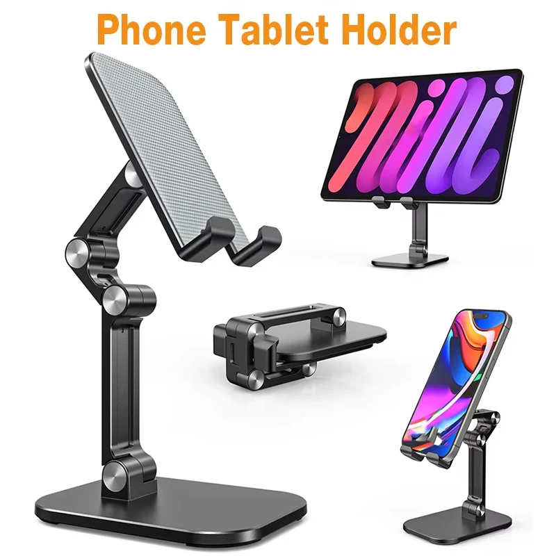 

Регулируемая по высоте подставка для телефонов, трехсекционный складной настольный держатель для мобильных телефонов для iPhone iPad, планшета, настольный держатель для телефонов
